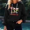 Women's Christmas Print Loose Casual Long Sleeve Hooded Sweatshirt