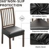 1PC Waterproof PU Leather Chair Seat Cover Dining Room Chairs Covers Removable Elastic Cushion Covers for Banquet El Chair