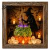 Handmade Halloween Room Decorations DIY Shadow Box Night Light Kit 8.5 Inch Wooden Frame LED Craft Set with Seasonal Mantelpiece Decor Sets Luminous