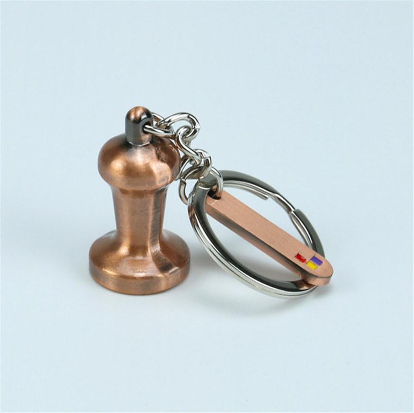 Creative Barista Coffee Tamper Keychain Coffee Machine Handle Moka Pitcher Keyring Portable Coffeeware Espresso Accessories Gift
