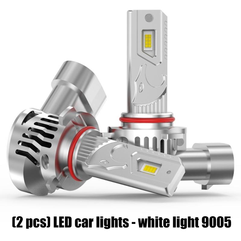2 Pack 9005 LED Headlight Bulbs High Brightness Aluminum Alloy Efficient Cooling Light Bulb Universal for Night Driving