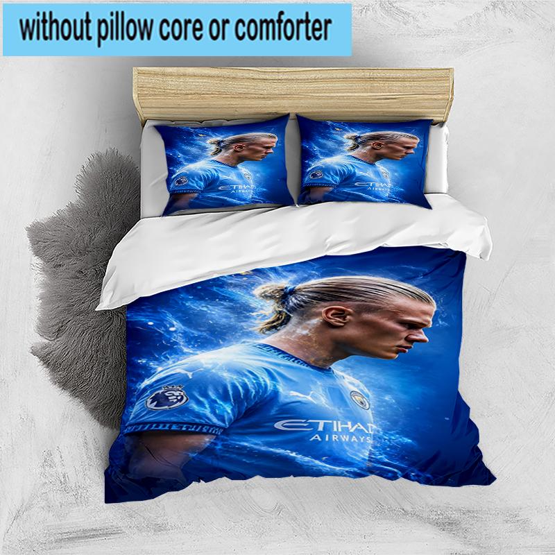3PCS Erling Haa-land's Electric Moment Bedding Set,Including 1pc Duvet Cover And 2pcs Pillowcases Perfect for Bedroom, Dormitory, Fan Christmas gift