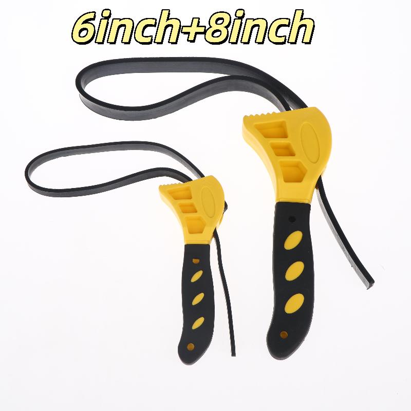 1/2Pcs Adjustable Rubber Strap Wrench Non Slip Grip Universal Fit For Plumbing Car Repair Diy Maintenance Tasks