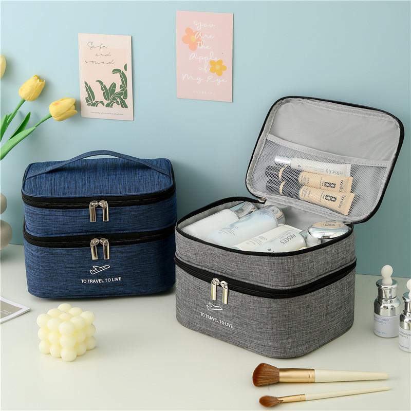 Makeup Bag Portable Versatile Travel Storage Bag Traveling Moving Capacity Large