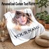 Taylor Swift Custom Flannel Throw Blanket Print Your Name Text Soft Warm Blanket Holiday Present