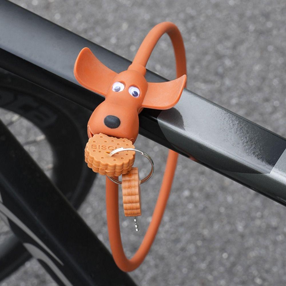 

2 ключа для печенья, замок для собаки, силиконовый, покрытый, велосипедный, портативный, велосипедная часть