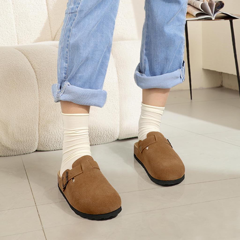 Fashion Crestar Trendy Clogs for Women Men Dupes Unisex Suede Cork Footbed Home Sandals with Arch Support Fashion Leather Potato Shoes