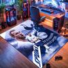 Football Superstar Player Print Non‑Slip Rug, Sports Fan Decor Carpet for Bedroom Living Room Home Decoration
