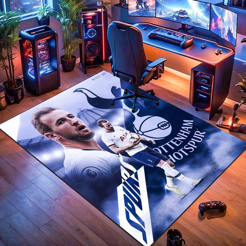 Football Superstar Player Print Non‑Slip Rug, Sports Fan Decor Carpet for Bedroom Living Room Home Decoration