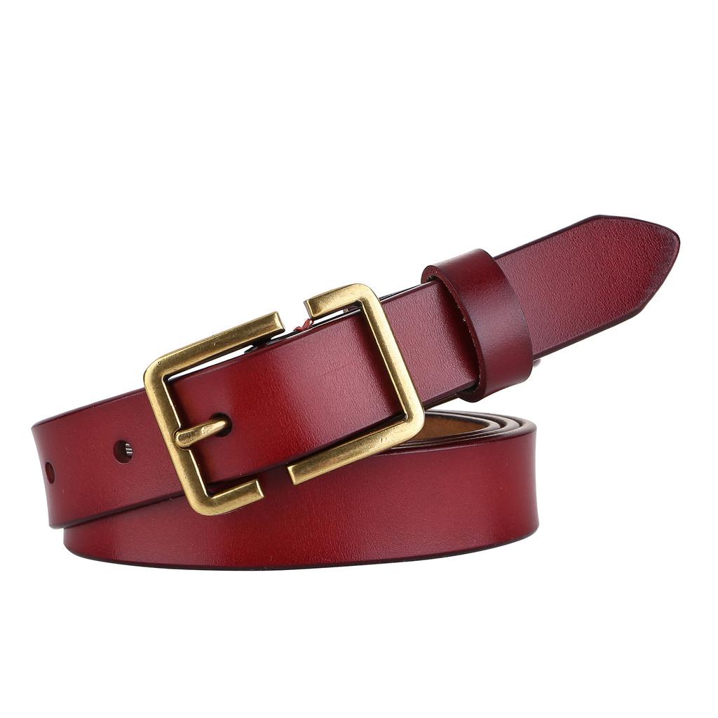 Womens Leather Belt With Stylish Square Pin Buckle For Daily Use