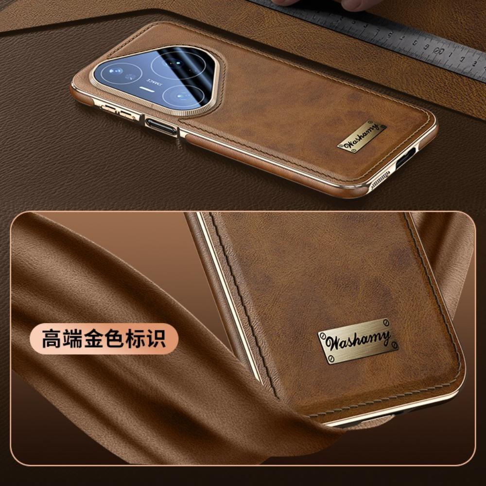 Retro Oil Wax Leather Case for Huawei Pura 80 Ultra Pura70 Pro Plus Magnetic Charging Fine Hole Lens Electroplating Phone Cover