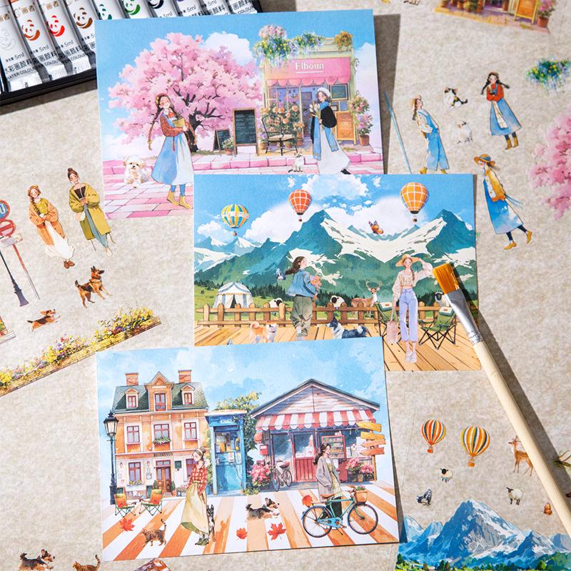 Beautiful Day Scenery Sticker Book: Holiday Journal Series