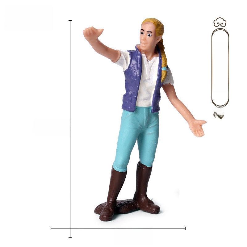 Farm Pasture Simulation Plastic Doll Model Ornament Farmer Worker Animal Woman