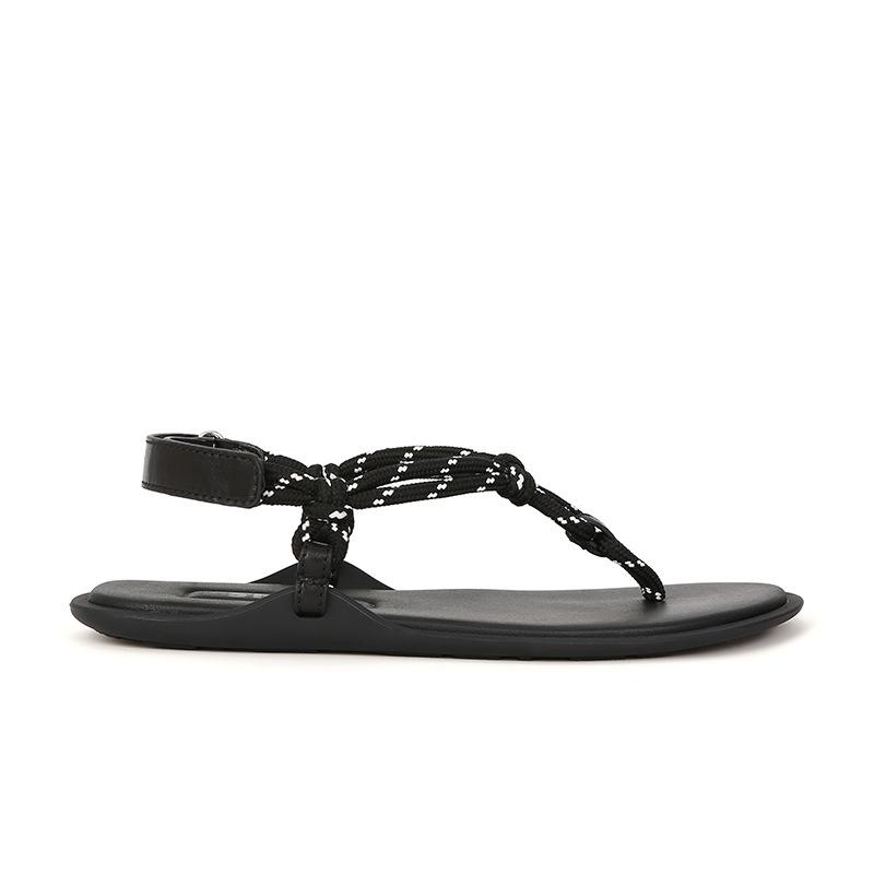 

Sheepskin version~ Su Yinyin s same miu catwalk leather knot toe Velcro flat flip-flop sandals women 40