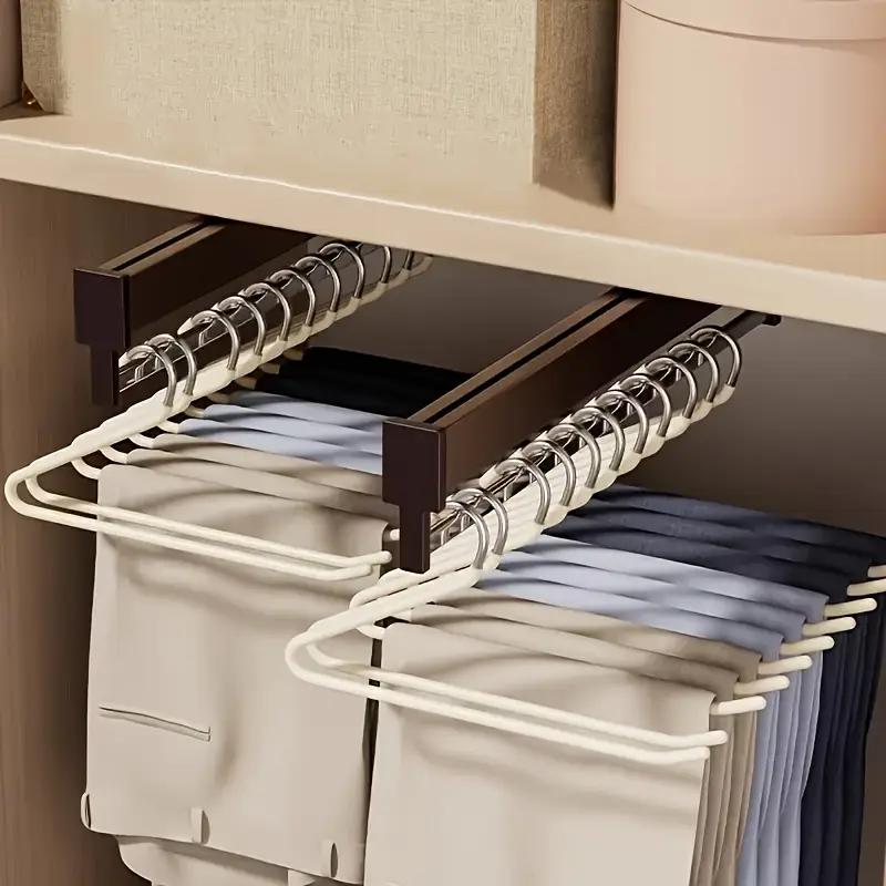 [Durable Pants Hanger] 10pcs Durable Metal Space-saving Goose Z-shaped Pants Hanger,Multi-functional Pant Storage Hou