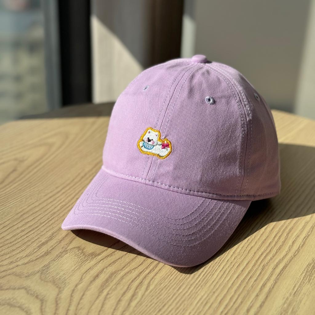 Cute Japanese-style retro puppy embroidered soft-brim baseball cap for women with large head circumference, makes the face look smaller, wide-brimmed
