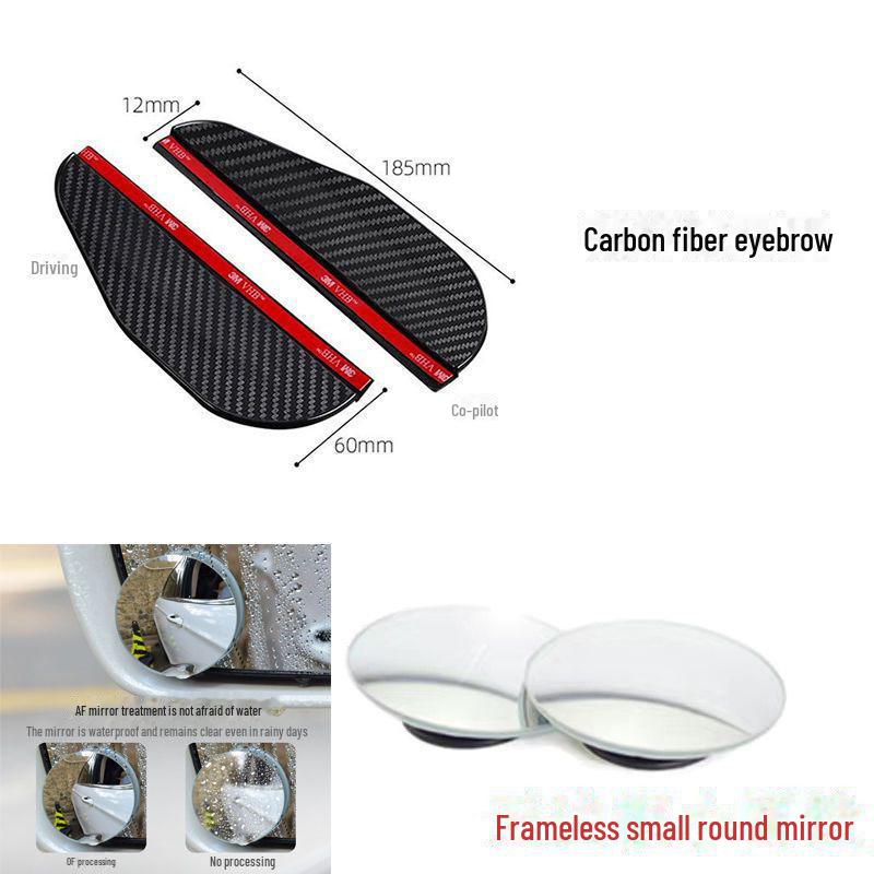 

Универсальный карбоновый козырек от дождя для зеркала заднего вида — предотвращает загораживание обзора во время вождения. 1 pair