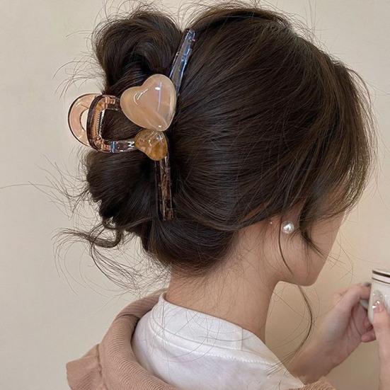 Hair Claw Cartoon Bear Cat Biscuit Design No Pressure Strong Grip Hair Clip Large Size Back Head Shark Clip Hair Accessory