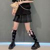 Cotton Calf Socks Lolita Bows Skeleton for Head Knee High Socks Thigh High Loose Stockings for Student Girl Ladies Women