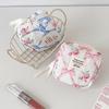 Cute Bow Flower Quilting Cotton Makeup Bag Portable Travel Small Item Bag Sanitary Napkin Makeup Small Fashionable Cosmetic Case