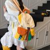 Color Matching 2 Sizes Parent-Child Bags Large Capacity Korean Style Drawstring Schoolbag Nylon Multi-Pocket Kids Backpack