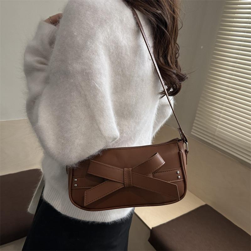 Large Capacity Fashionable and Simple Underarm Shoulder Messenger Bag New Bow Girl Commuter Solid Color Summer Bag