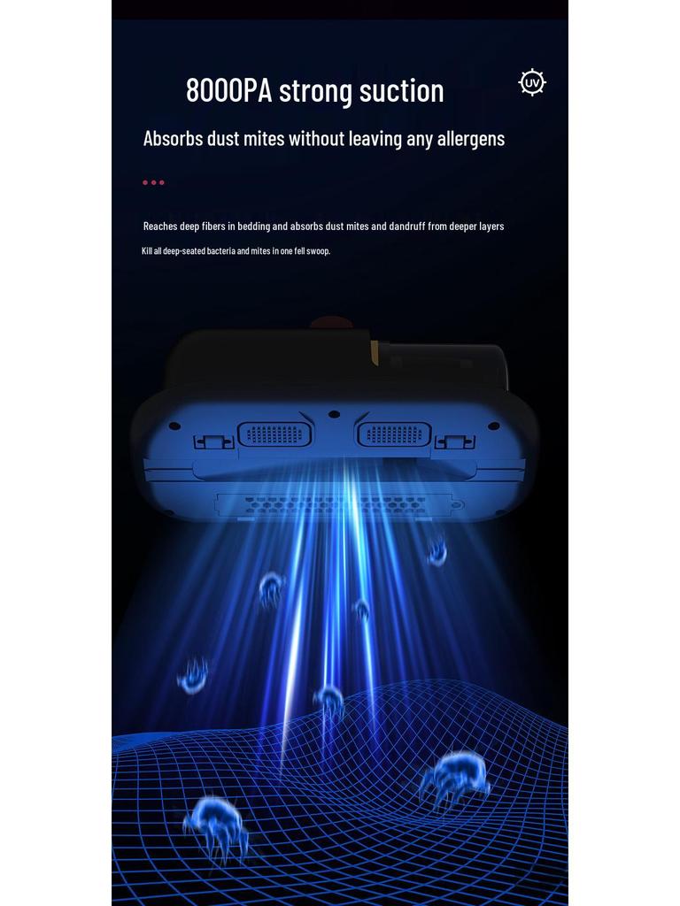 Wireless Handheld UV Vacuum with Mite Removal for Beds