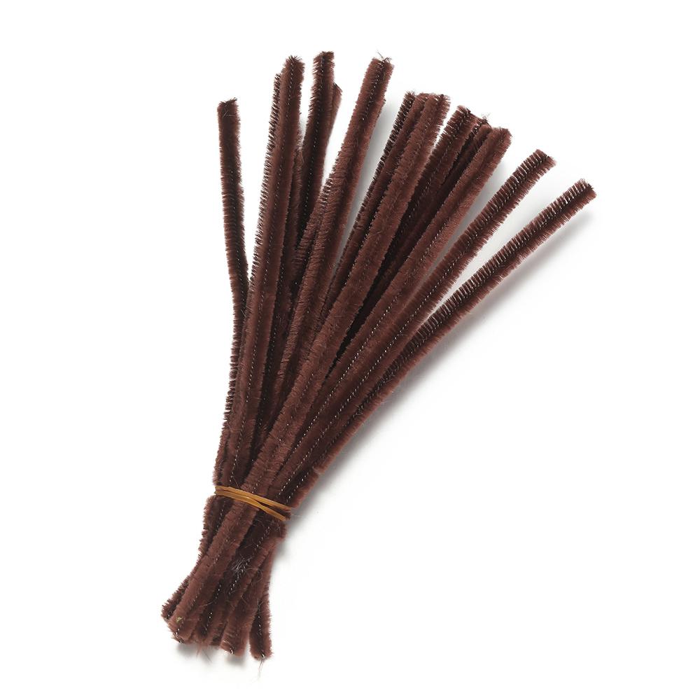 100Pcs 30cm Colorful Chenille Stem Twisted Rod Wool Root Fluffy Bar Iron Wire for DIY Handcraft Twisting Decor Jewelry Supplies