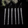 Christmas Icicle Ornaments, Artificial Ice Strip Hanging Decorations for Holiday Tree and Home Decor
