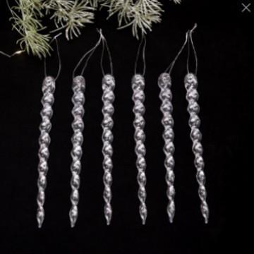 Christmas Icicle Ornaments, Artificial Ice Strip Hanging Decorations for Holiday Tree and Home Decor
