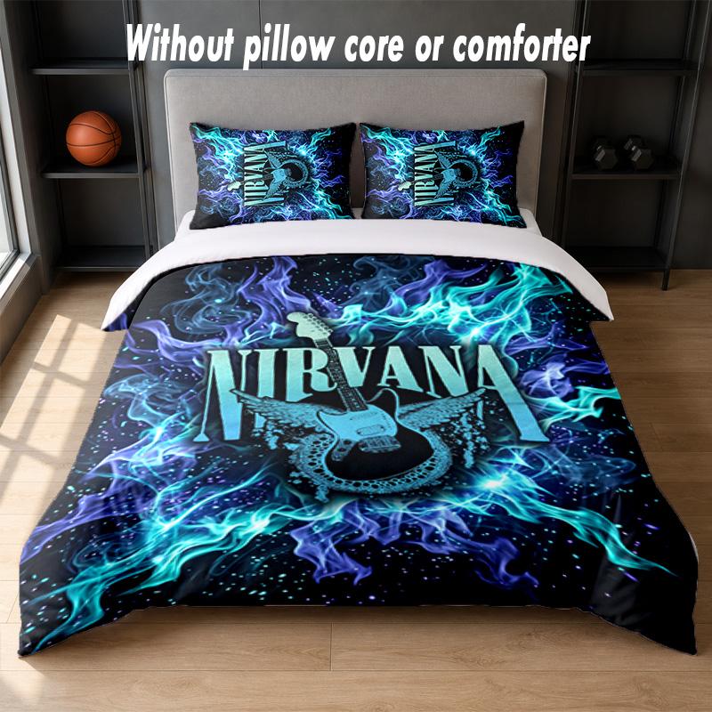 Set Biancheria da Letto Nirvana Design 1 Copripiumino + 2 Federe Morbido Traspirante Biancheria da Letto per la Casa