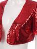 Womens Glitter Sequin Crop Jacket Short Sleeve Open Front Shiny Clubwear Party Outerwear Evening Cover Up
