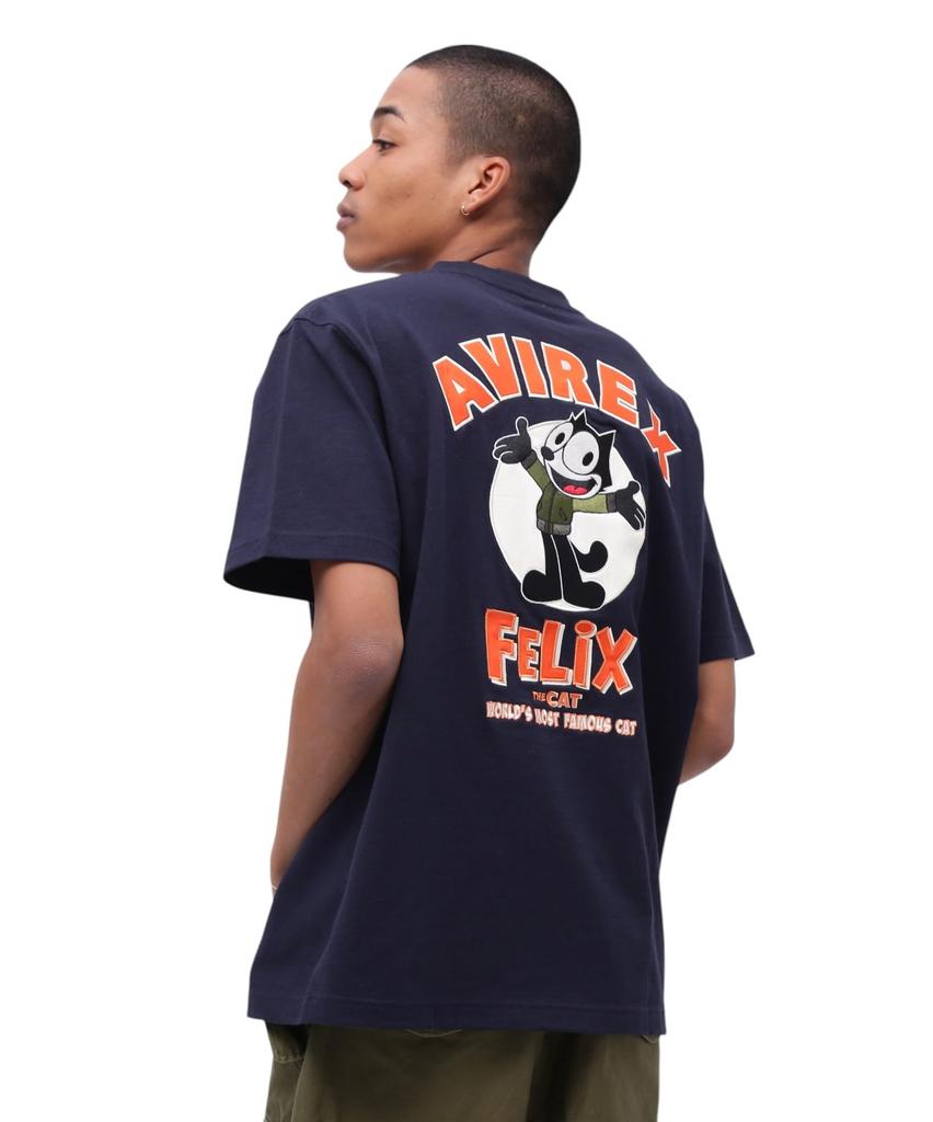 Avirex FELIX EMBROIDERY LOGO XL T-SHIRT, Men's (120), Navy, 783-5134035
