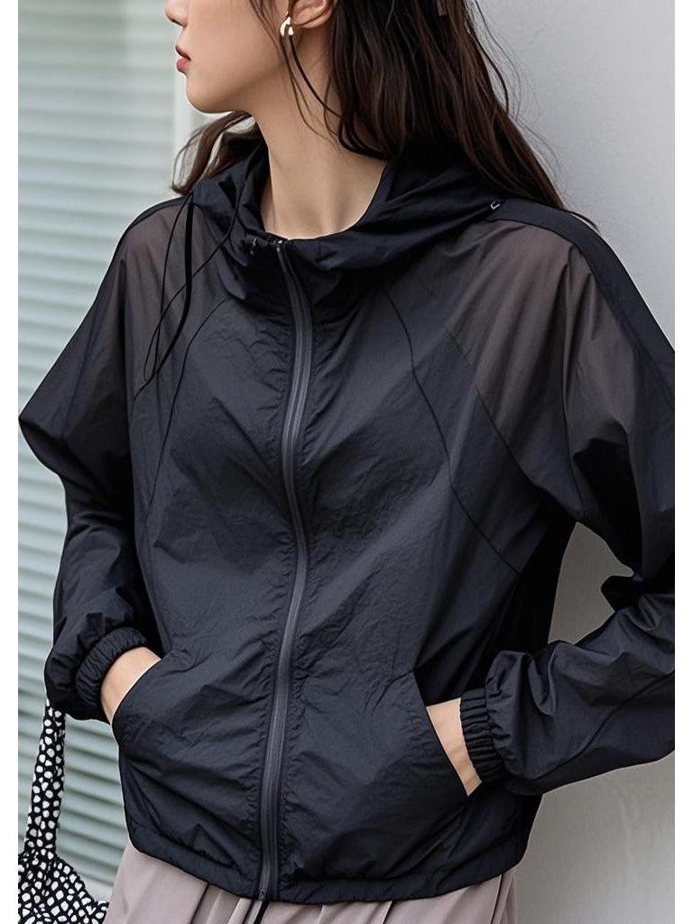 Women's Spring Hooded Windbreaker: Lightweight Anti-UV Sun Protection Jacket
