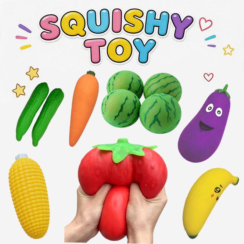 Fruit Squishy Toy Watermelon Strawberry Banana Anti-Stress Squeeze Toys Super Soft Slow Rise Reduce Pressure Birthday Favor Gift