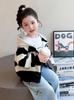 Girls' Striped Hooded Cardigan – 2026 Spring Collection Black & White Cartoon Sweatshirt Jacket