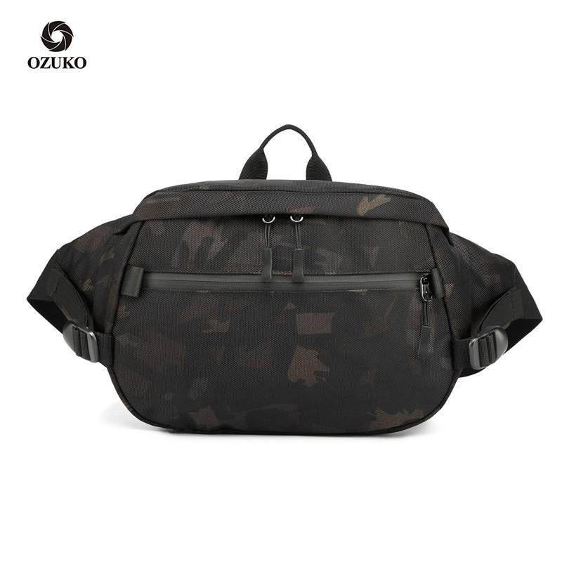 Men's Waist Bag New Sports Cross-body Large-capacity Waterproof Oxford Cloth Multi-function Shoulder