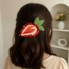 Love Acetic Acid Hair Clip French Style Fruit Hairpin Sweet Heart Strawberry Hair Claw  Travel