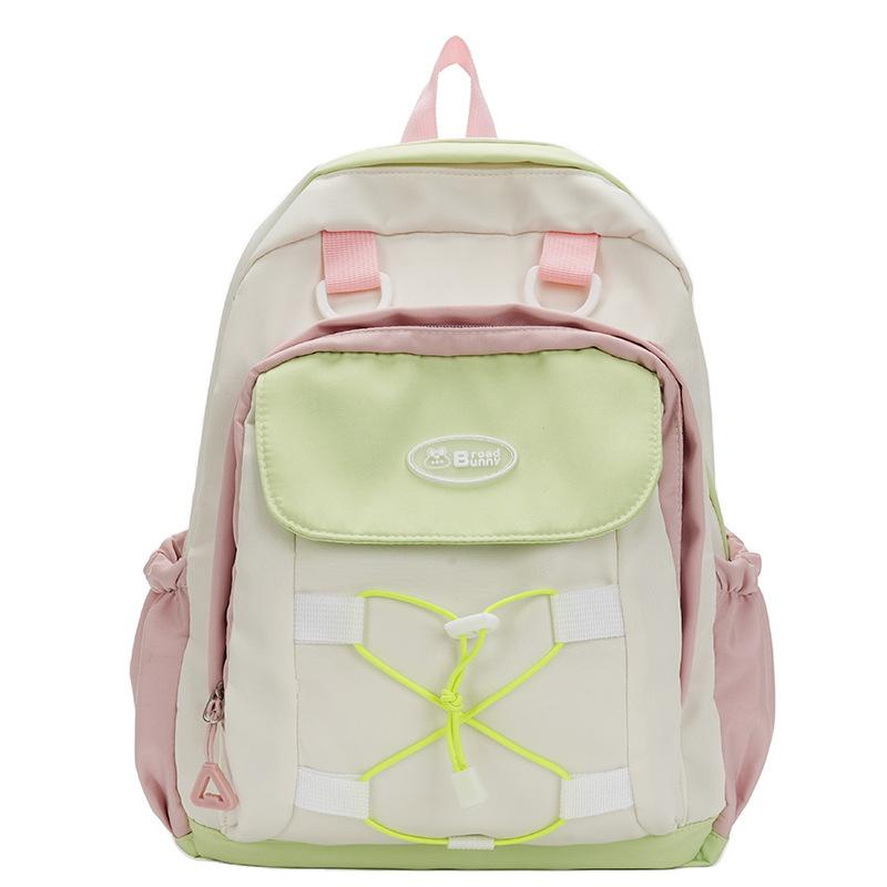 Schoolbag contrasting colors ins backpack new fresh and sweet student schoolbag Japanese versatile fashion design sense large capacity double