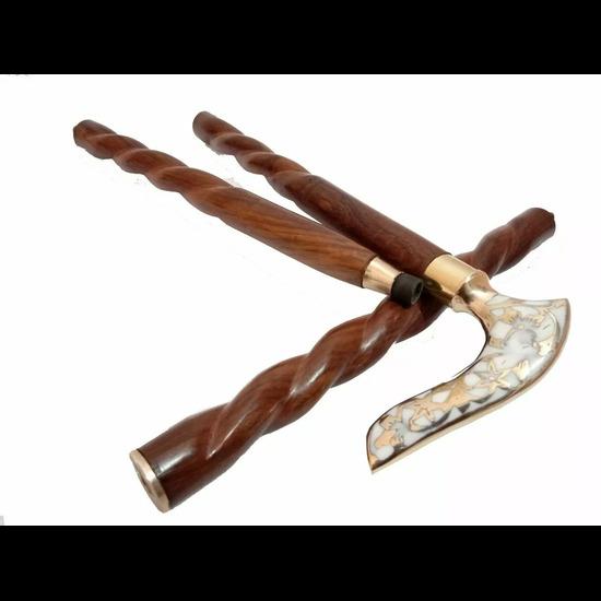 Antique Victorian Head Handle Wooden Vintage Style Walking Stick Cane Gift