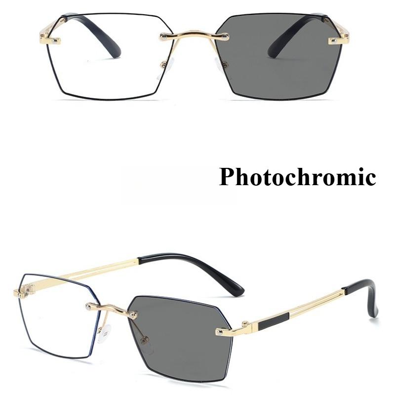 Unisex Business Photochromic Reading Glasses HD Lenses Anti Blue Light Presbyopia Glasses Diopter 0 To +4 0