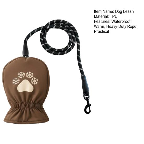 Warm Dog Leash Winter Dog Leash with Built-in Thermal Mitten Waterproof Glove No More Freezed Hand When Walking Dogs In Winter for Pet Owners