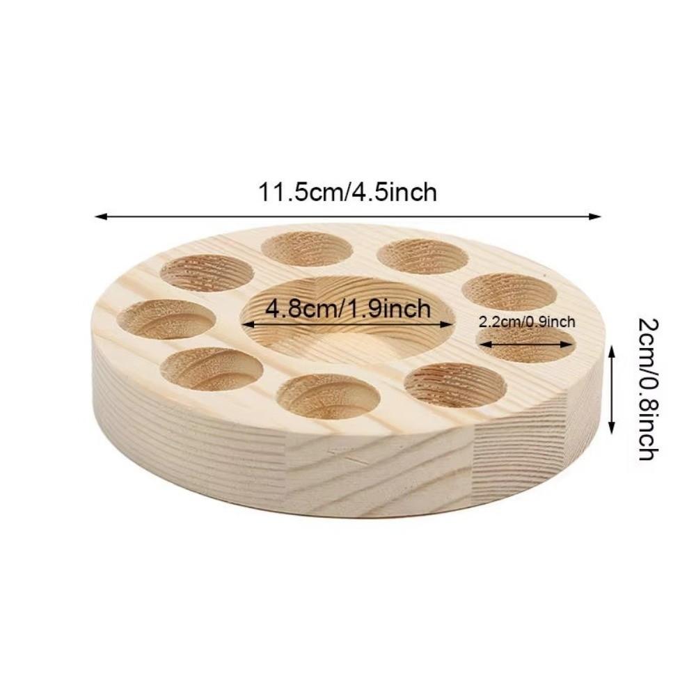 New 10 Holes Essential Oil Display Stand Wooden Round Perfume Storage Rack Smooth Shelf Rack For Oil Bottle Organizer