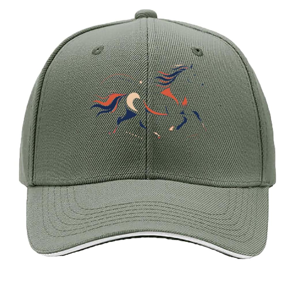Abstract Running Horse Line Art Sandwich Baseball Cap Sun Cap Outdoor Workouts Hat