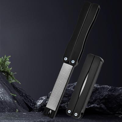 1 PZ Affilacoltelli Pieghevole da Esterno Affilacoltelli Portatile Affilatore Grossolano a Doppia Faccia Abrasivo Affilatore per Amo da Pesca