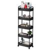 Movable Bathroom Trolley Rack for Layered Gap Storage