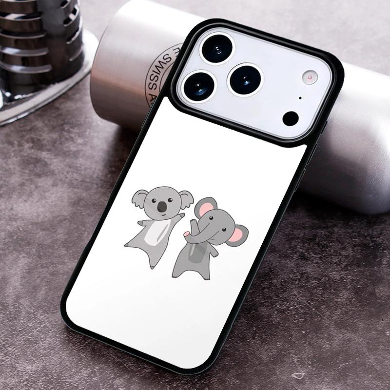 Cartoon Painting Animal Koala Phone Case For iPhone 17 16 15 14 13 12 11 Pro Max Plus 17Air Soft Silicone Cover