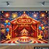 2D Circus Tent Photo Backdrop, Carnival Night Party Banner, Baby Shower & Birthday Decor
