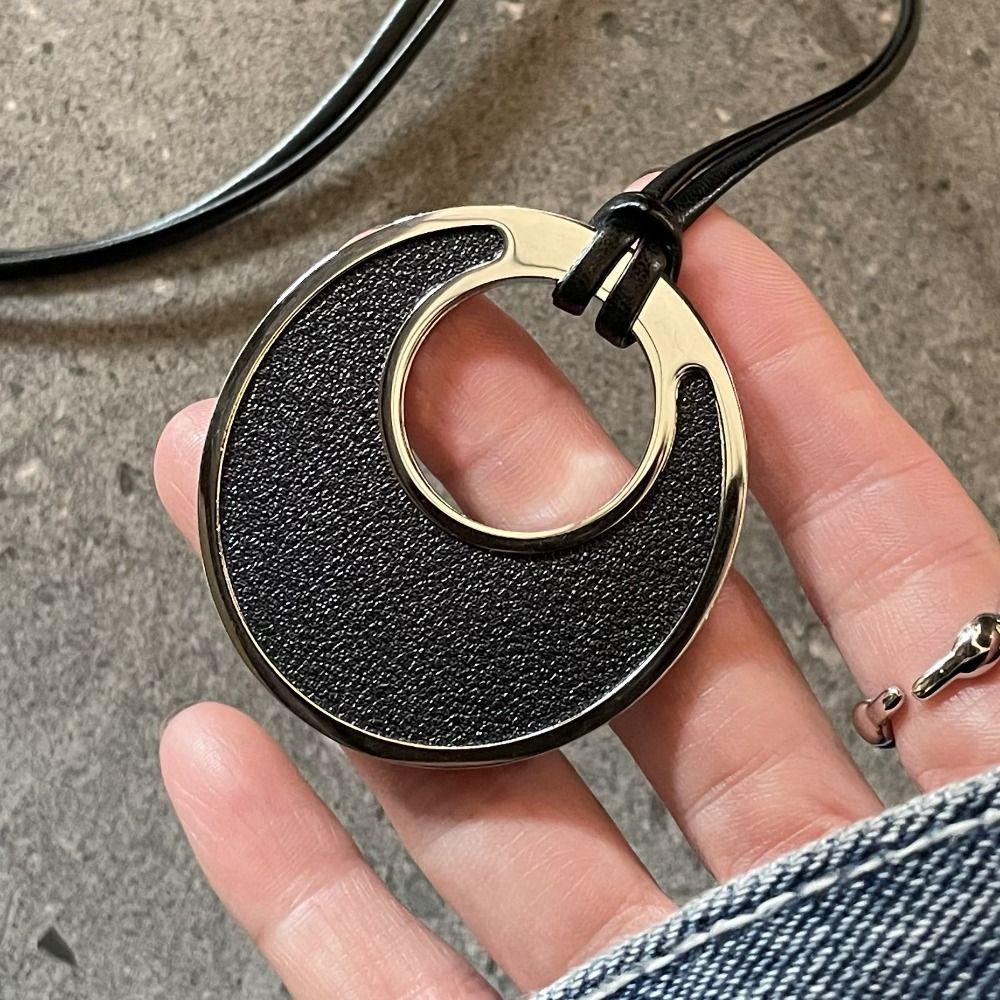 Simple Heart Pendant Necklace Adjustable Long Leather Rope Charm Chokers Clavicle Chain  Party