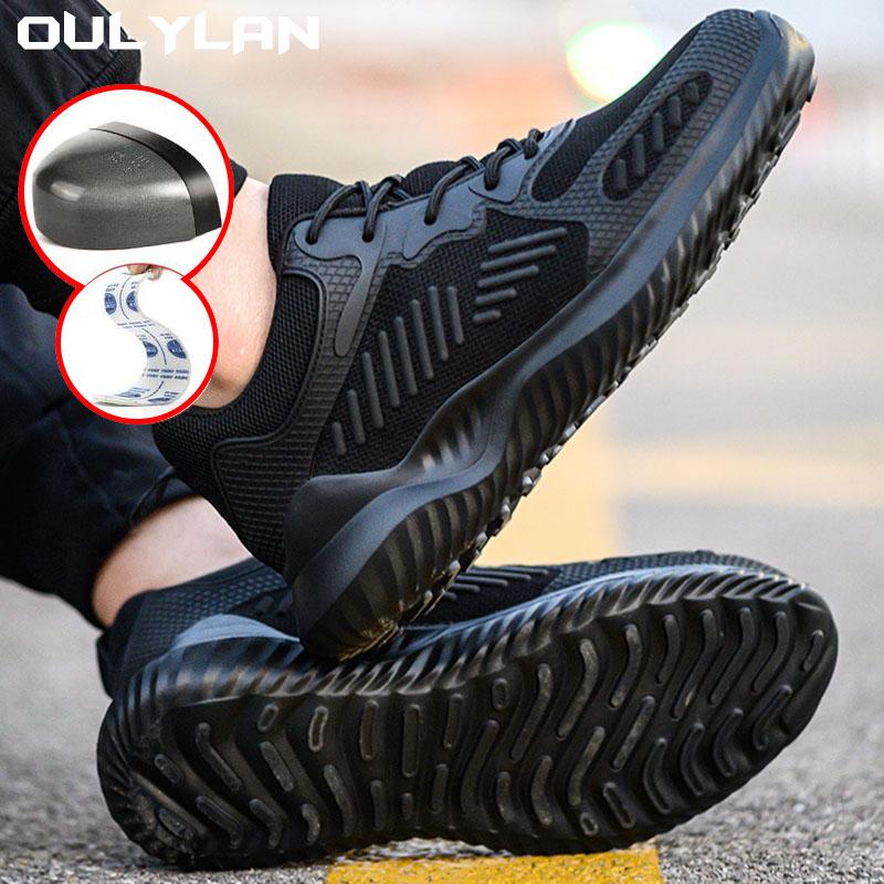 Oulylan Work Sneakers For Men Safety Indestructible Shoes Steel Toe Work Safety Boot Anti-Puncture Safety Shoes Male Footwear